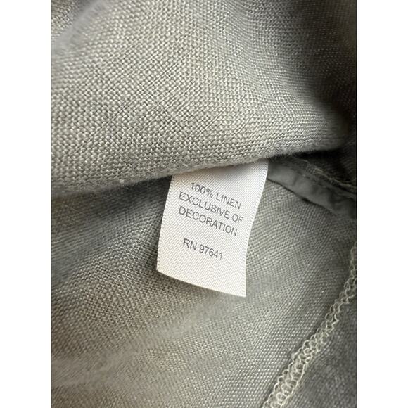 J. Jill Linen Button Sz Small Olive Green Embroidered Jacket, 100% Linen - Picture 5 of 7